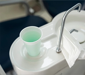 dental hygienist in croydon, sink with mouth rinse